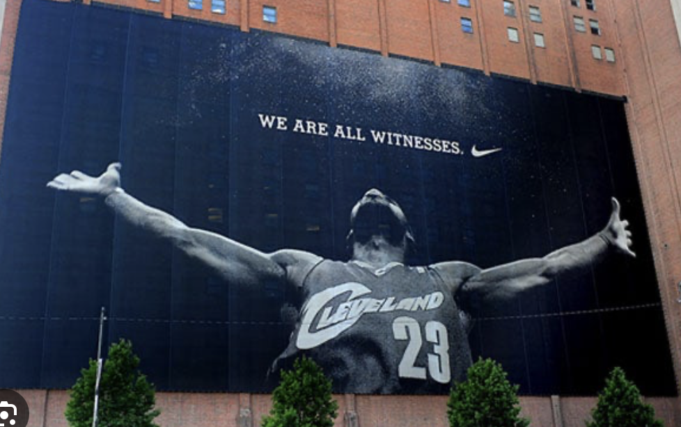 Original Nike LeBron James WITNESS wallscape photograph supplied by Gigantic Media